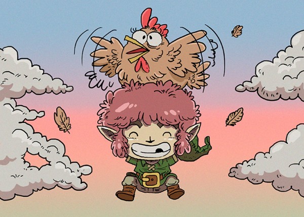 12.Todos sabem que a galinha é um dos elementos mais famosos da franquia. O ilustrador Marcio Rocha tem mais artes de Zelda no seu Portfólio (https://www.behance.net/marmotagem) e no Deviant Art 