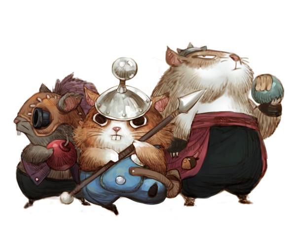 Hamsters para RPG - Granadeiro, lanceiro e um lutador