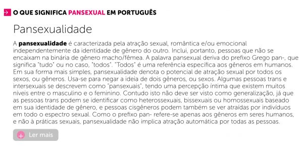 Definição dada pelo Dicionário Português