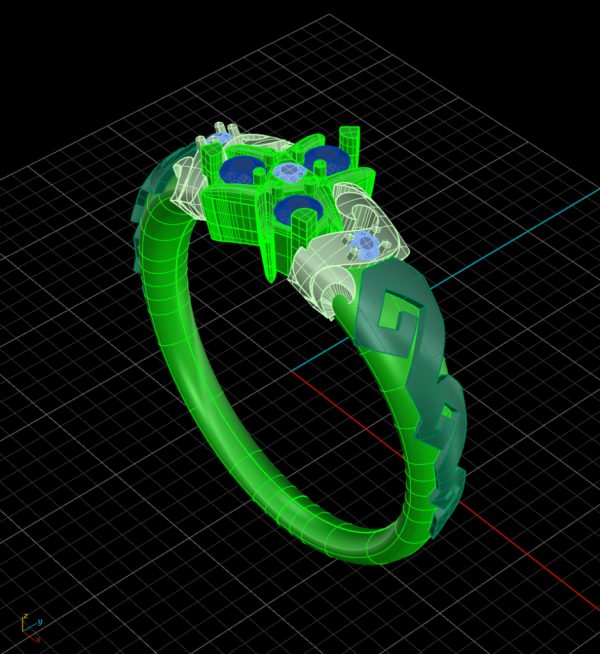 Projeção do anel em CAD