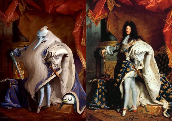 Hora de Aventura x “A Portrait of Louis XIV” do pintor Hyacinthe Rigaud