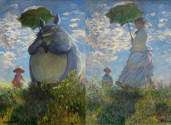 Meu Vizinho Totoro x “Mulher com Guarda-sol” do pintor Claude Monet
