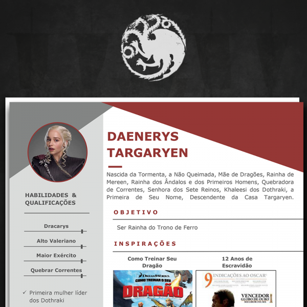 CV Daenerys Targaryen