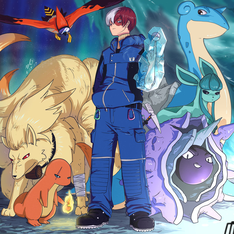 Todoroki-kun e sua divisão de pokemon de fogo e gelo <3