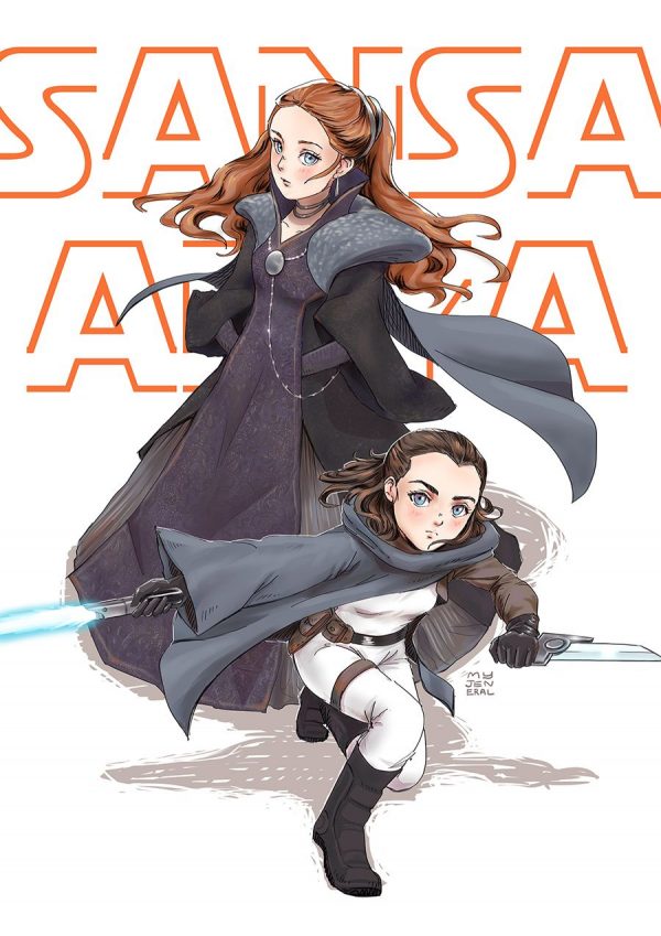 Sansa e Arya Stark anime