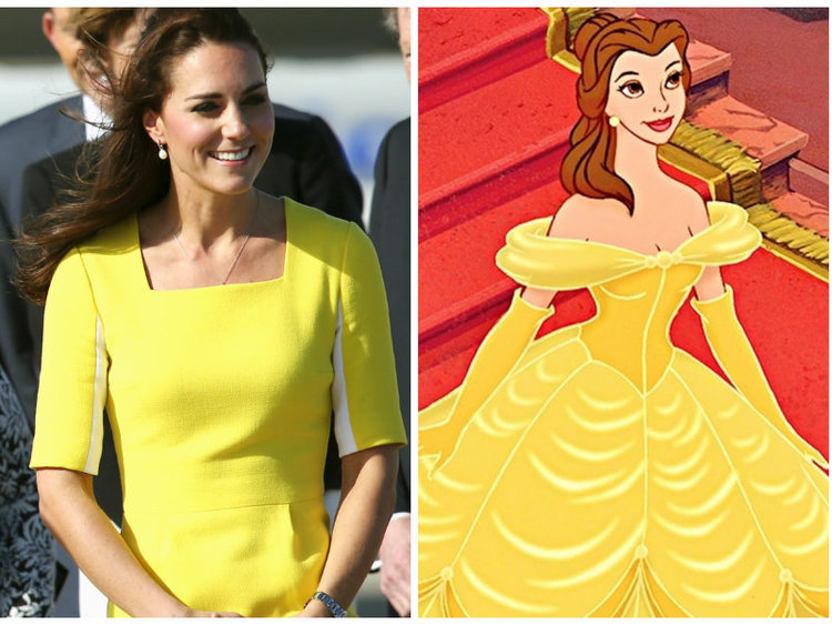 Kate Middleton nos lembra de Bela de A Bela e a Fera. Créditos da imagem: AP Images/ Disney
