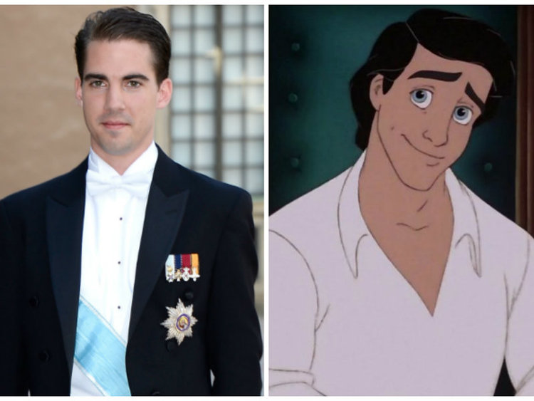 O príncipe Philippos da Grécia parece semelhante a Eric de A Pequena Sereia. Créditos da imagem: Getty/ Disney