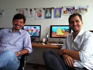 Ricardo Peres e Rodrigo Eller, da 52 Animation Studio, criadores da animação Papaya Bull