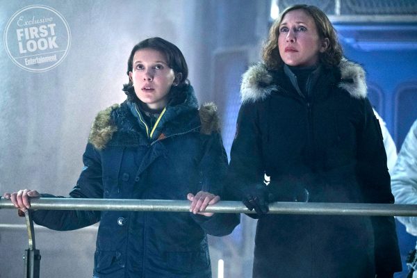 GODZILLA: KING OF THE MONSTERS (L-R) MILLIE BOBBY BROWN as Madison Russell and VERA FARMIGA as Dr. Emma Russell