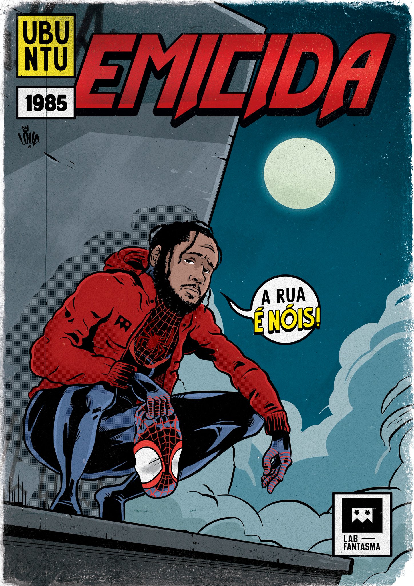 O rapper Emicida como Miles Morales de Homem-Aranha da Marvel