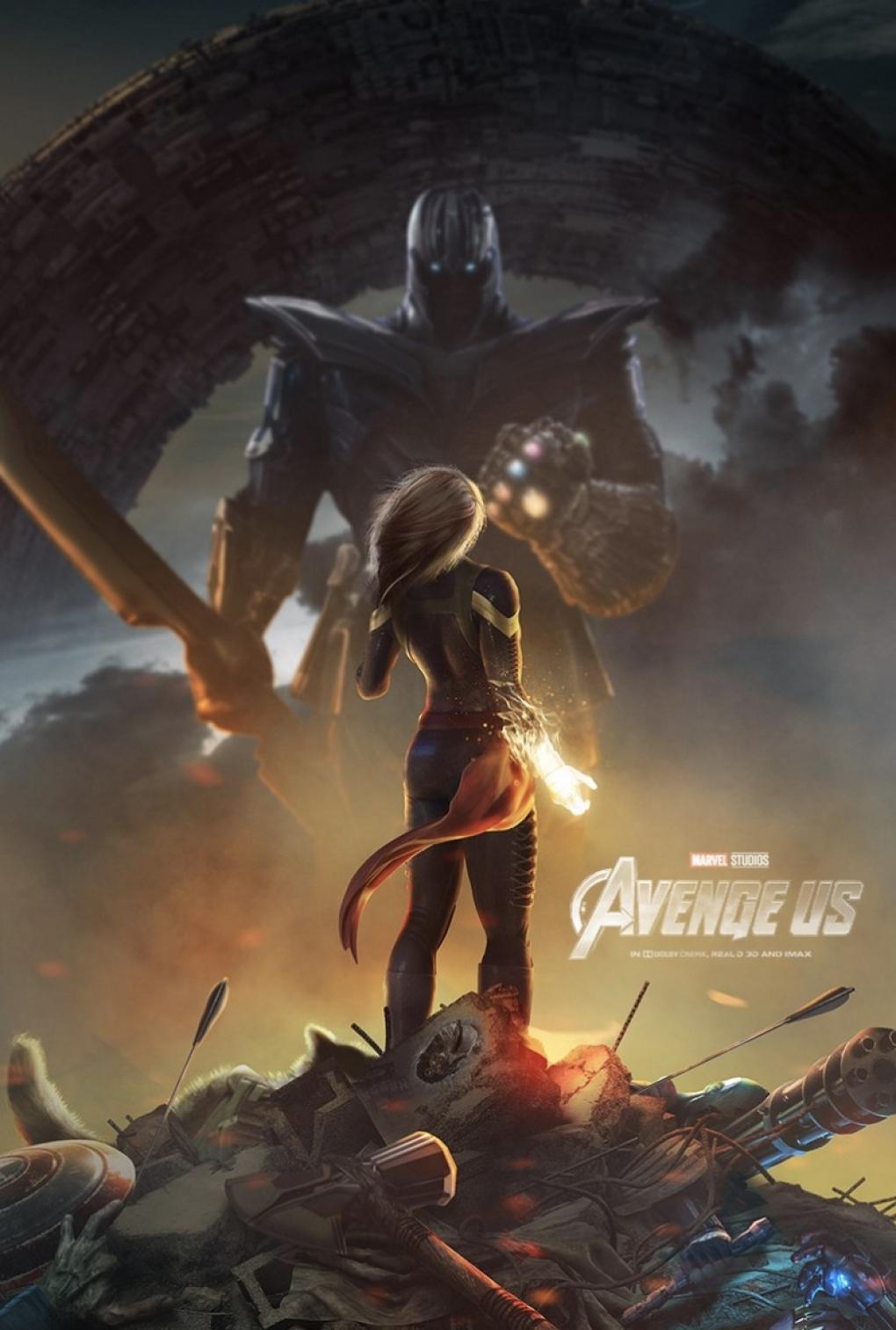 Captain Marvel vs. Thanos by BossLogic
