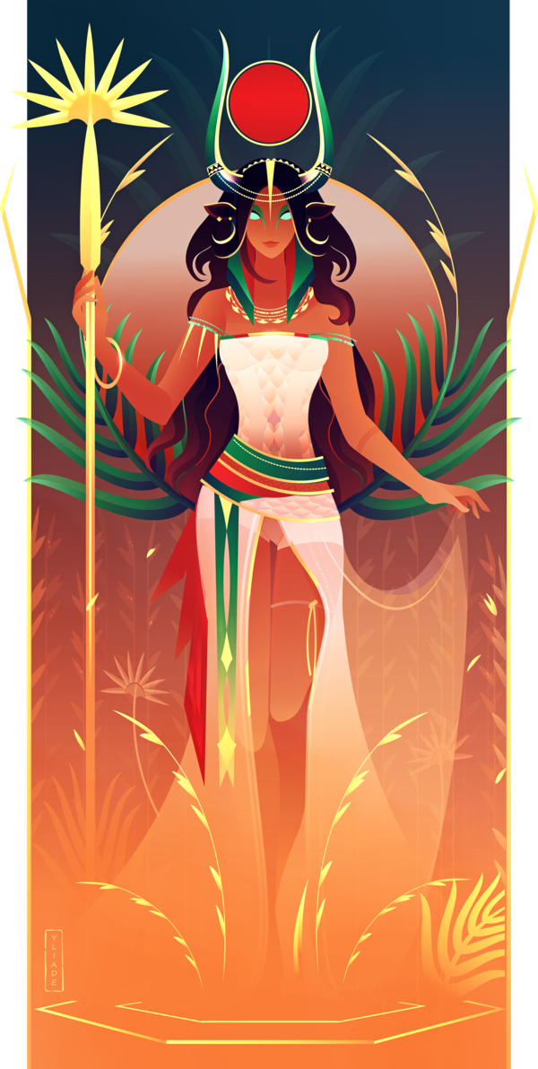 Hathor, Deusa do amor, beleza, música, dança, maternidade e alegria.