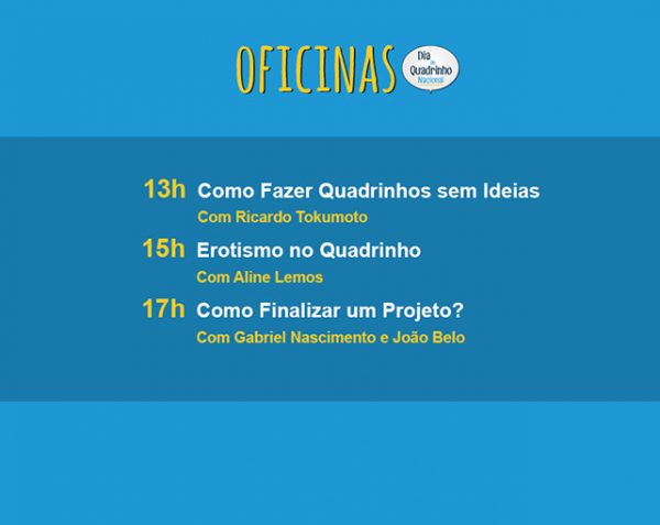 oficinas - Divulgação - Dia do Quadrinho Nacional de Belo Horizonte