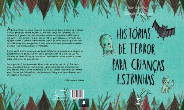 Quarta capa e capa - Histórias de terror para crianças estranhas -Rebeca Puig e Rebeca Prado - Bast!