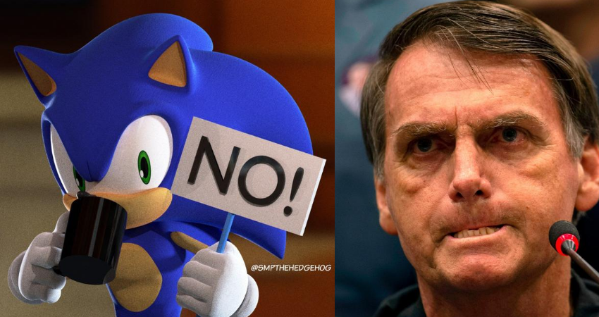 Perfil oficial do game Sonic reage a vídeo de Bolsonaro