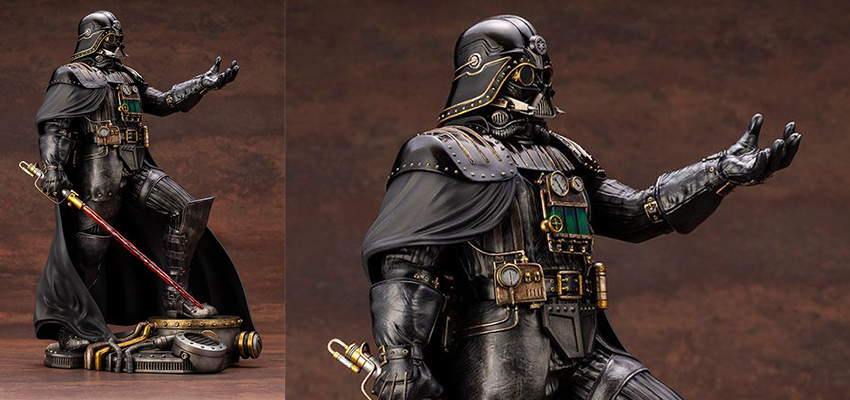 Colecionável Darth Vader com detalhes industriais