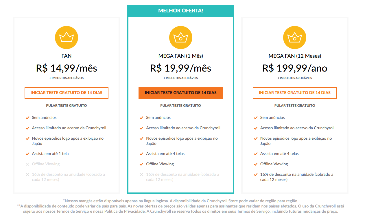 Crunchyroll reduz preço das assinaturas no Brasil e outros
