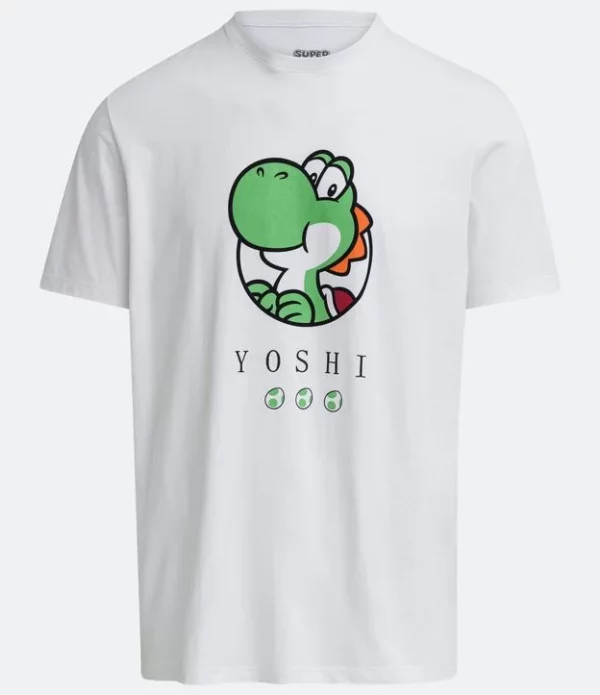 Camiseta em Meia Malha com Estampa Yoshi Branco - Divulgação: Renner
